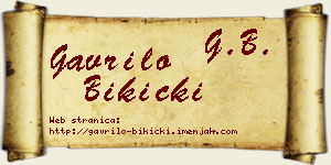 Gavrilo Bikicki vizit kartica